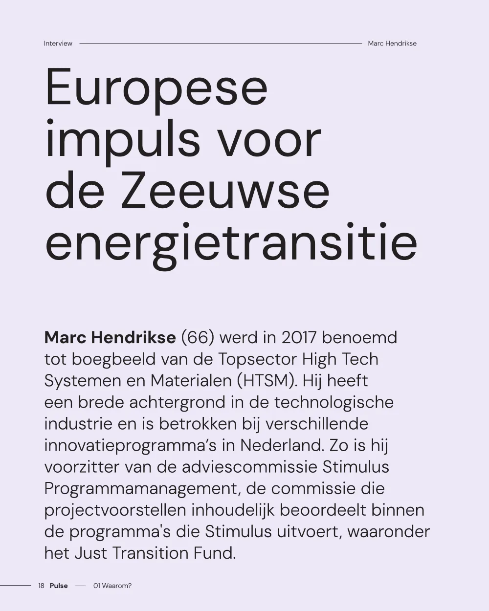Pulse, pagina 18: Europese impuls voor de Zeeuwse energietransitie