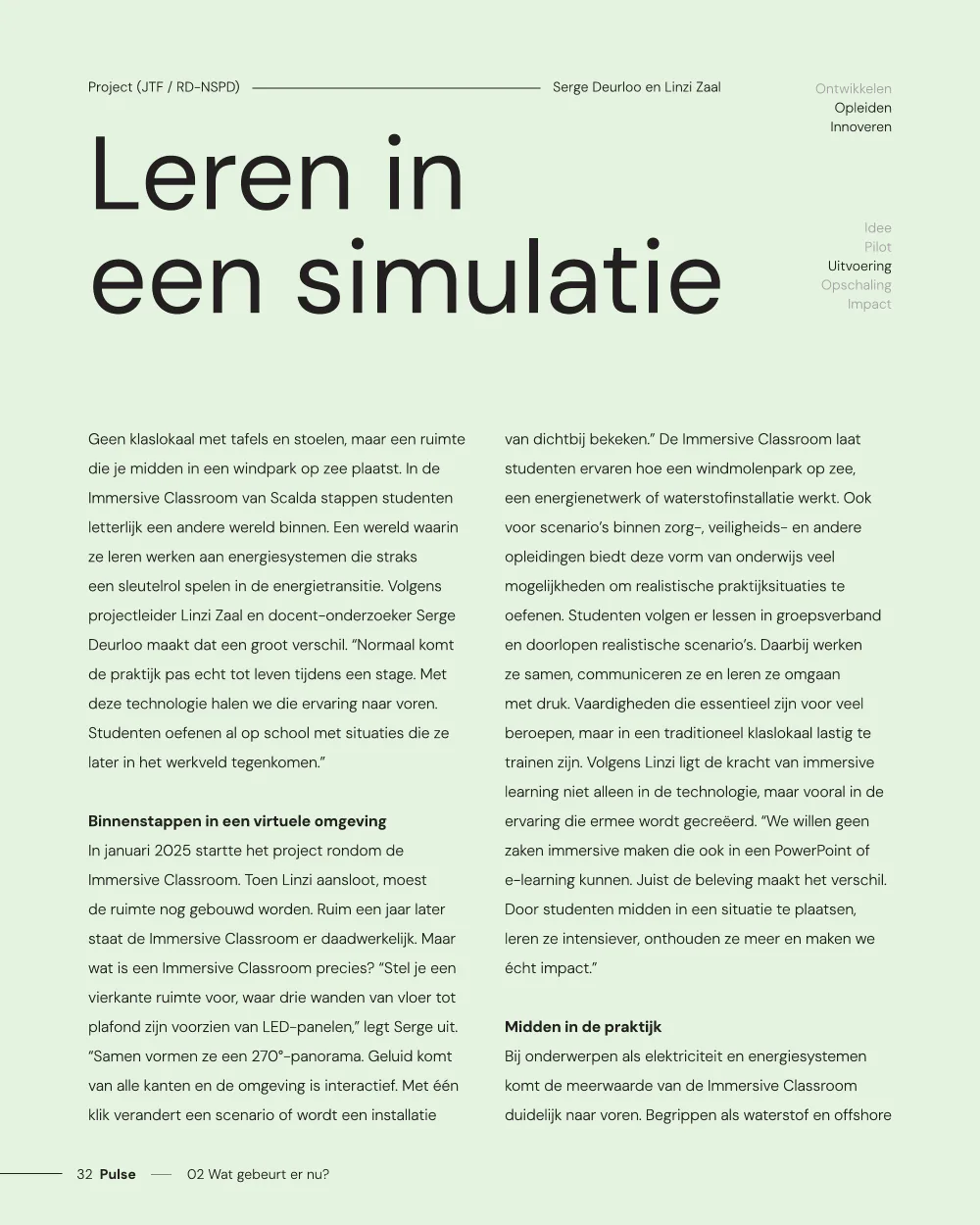 Pulse, pagina 32: Leren in een simulatie