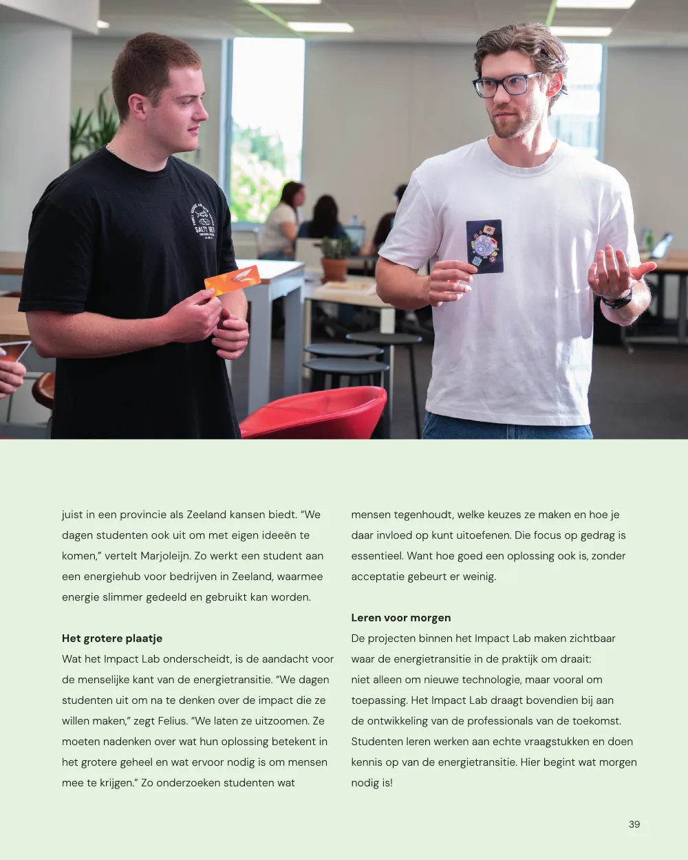 Pulse, pagina 39: Studenten bouwen aan impact