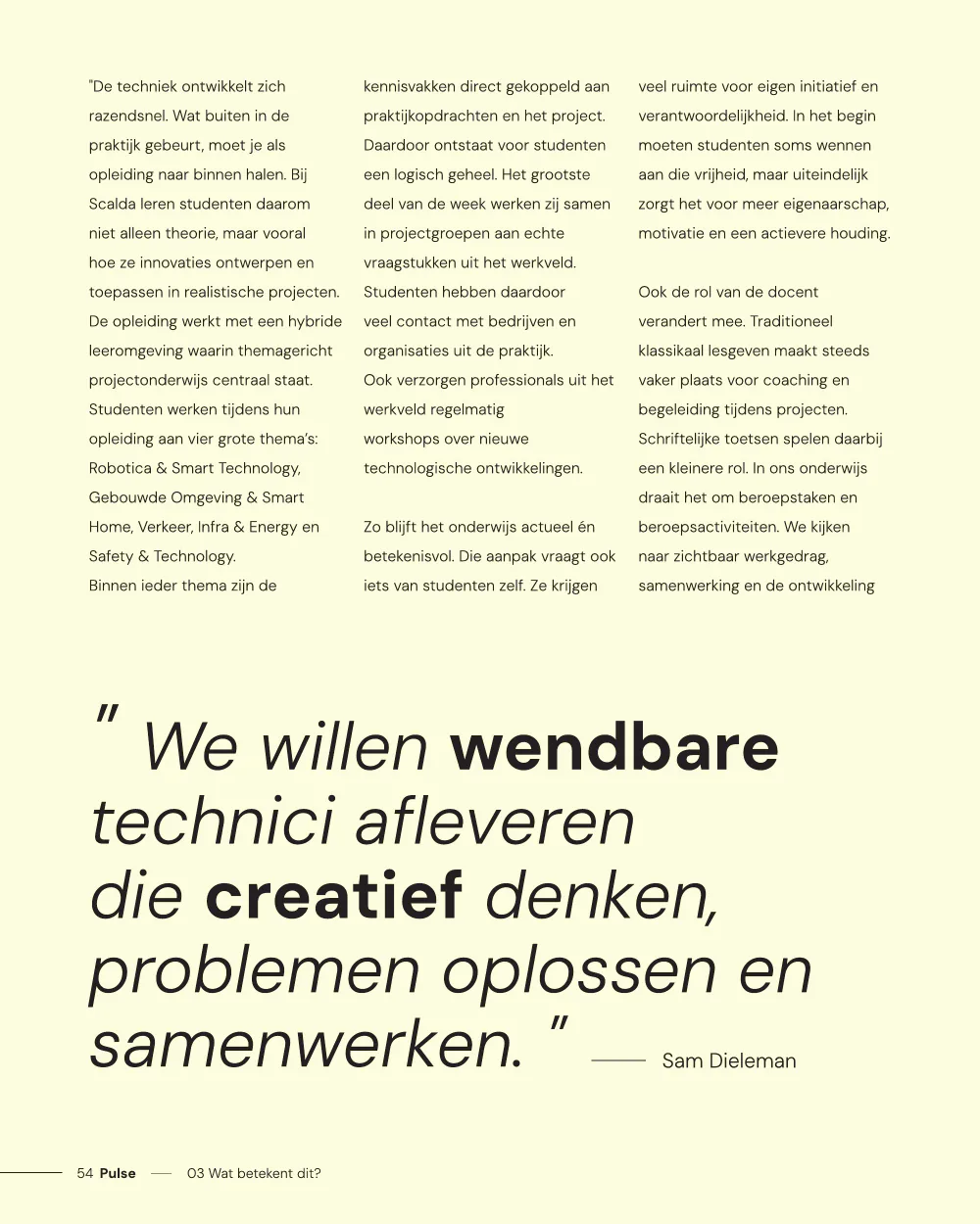 Pulse, pagina 54: Onderwijs beweegt mee met techniek